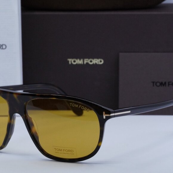 Tom Ford Prescott FT1027 52E Aviator Sunglasses - Havana/Brown - Picture 3 of 10